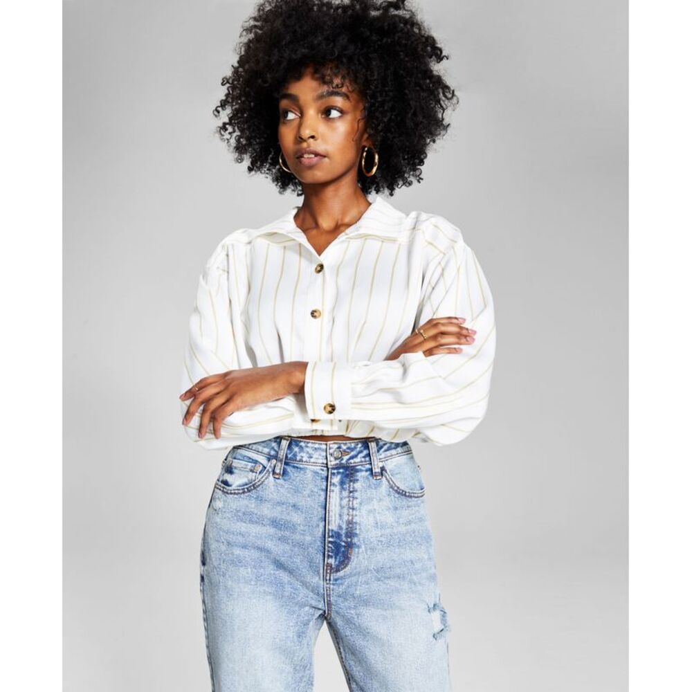And Now This Now This Womens Cotton Cropped Shirt